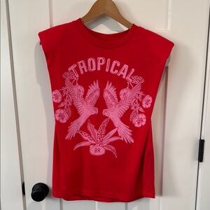 FARM Rio Red Tropical Muscle Tee